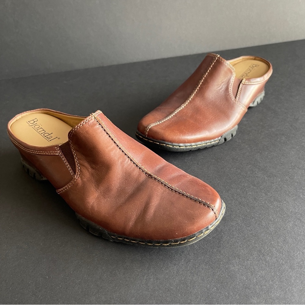 Bjorndal | Brown Genuine Leather Slip-on Mules Sz 6.5
